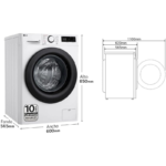 Lavadora de Carga Frontal LG F4WR5009A6W 9 kg 1400 rpm - Imagen 2